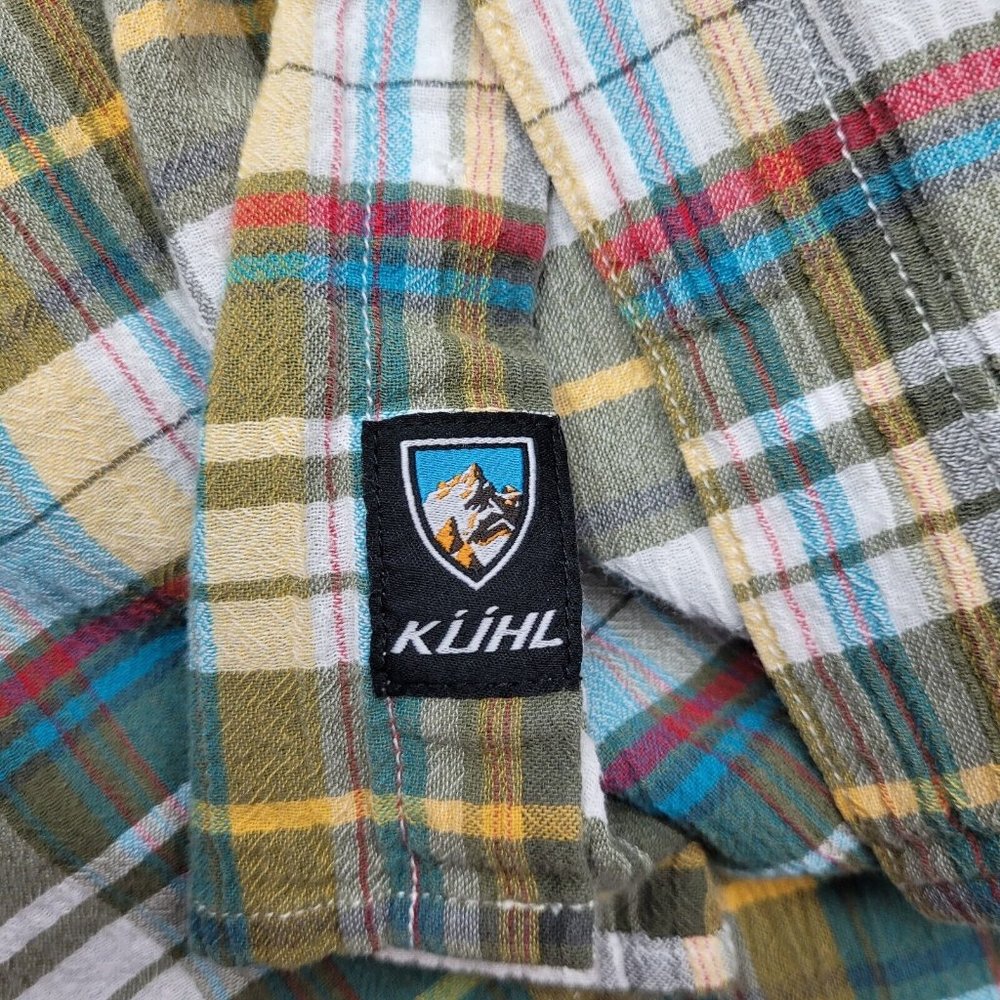 Kuhl Button Up Short Sleeve Shirt Men's Size XL Plaid 100% Organic Cotton - Picture 8 of 11